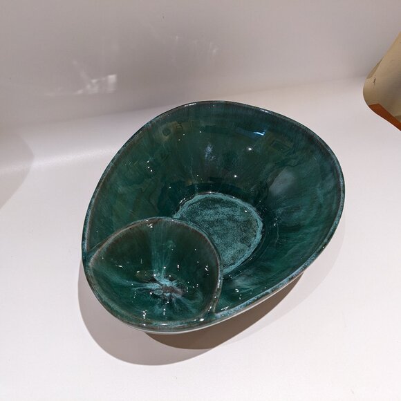 Vintage Rare MCM Mid Century Blue Mountain Pottery Chip & Dip Bowl - Picture 5 of 8